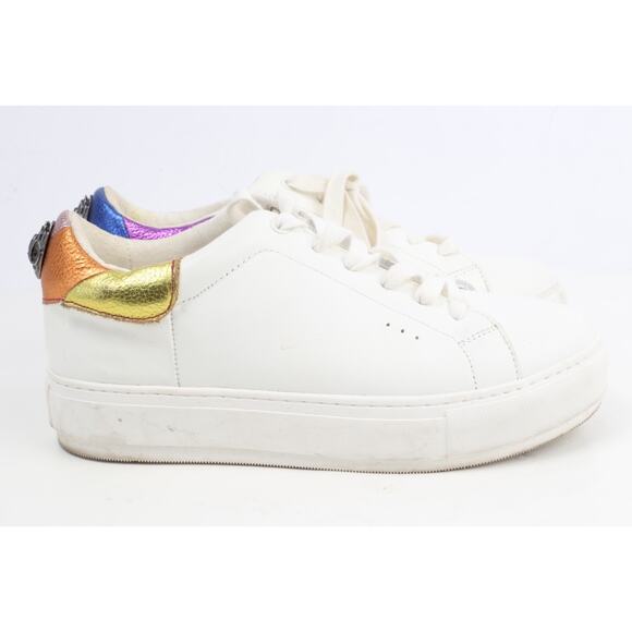 Kurt Geiger London Laney Eagle White Leather Sneakers Size 39 Metallic Rainbow - Picture 8 of 16